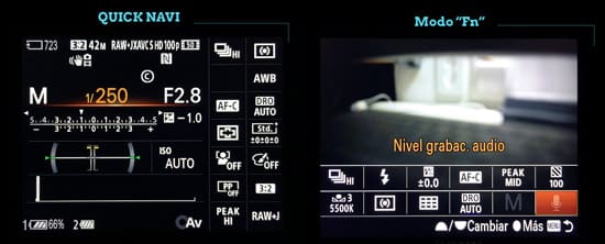 QuickNavi Fn Mode A7RII Menu configurable